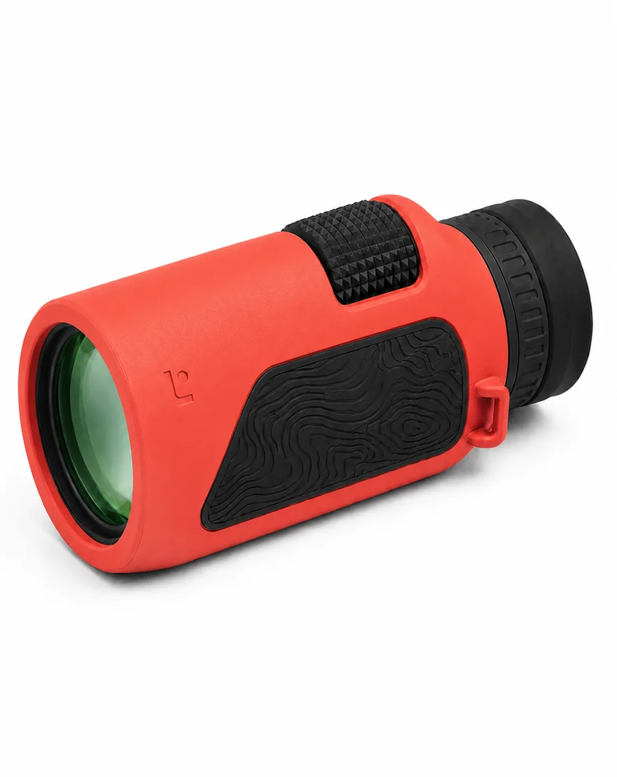 Caldera 8×32 in Coral with Optic Black grip